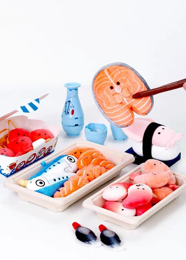 Punnet Series: Salmon Steak Plushie Keychain (Pre-order)